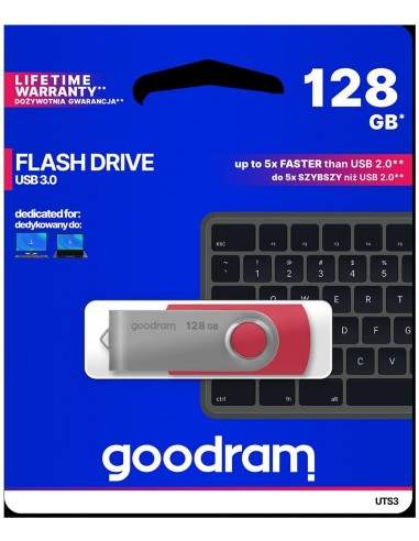 Pendrive GoodRAM 128GB UTS3 RED USB 3.0 - retail blister Goodram - 1