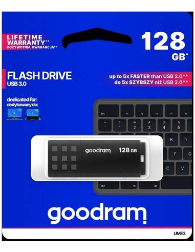 Pendrive GoodRAM 128GB BLACK USB 3.0 - retail blister Goodram - 1