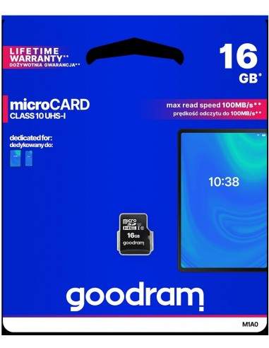 Micro SD card GoodRAM 16GB class 10 UHS I Goodram - 1