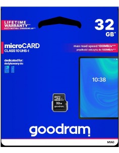 Micro SD card GoodRAM 32GB class 10 UHS I Goodram - 1