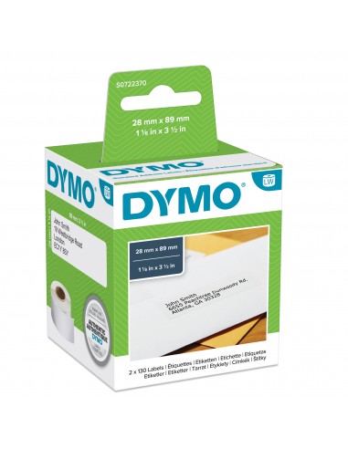 Etichette per Dymo LabelWriter - permanenti - 89x28 mm - bianco - S0722370 (conf.2x130)