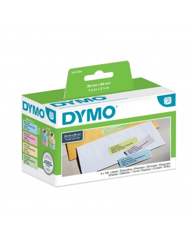 Etichette per Dymo LabelWriter - permanenti - 28x89 mm - assortiti - S0722380 (conf.4x130)