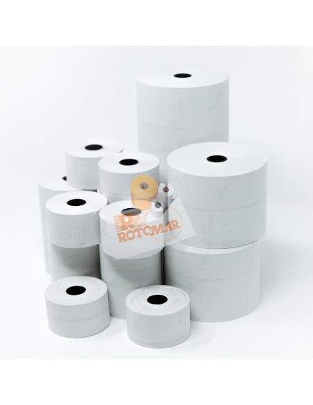 Rotolo per registratori di cassa - carta termica BPA free FSC - 57,5 mm x 80 mt - diametro esterno 77 mm - 55 gr - anima 12 mm -