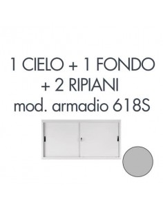 Armadio a porte scorrevoli 618S Tecnical 2 1 CIELO+1 FONDO+2 PIANO PER 618S GRIGIO - 805141163032