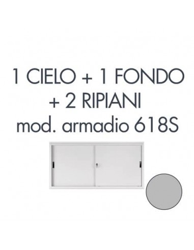 Armadio a porte scorrevoli 618S Tecnical 2 1 CIELO+1 FONDO+2 PIANO PER 618S GRIGIO - 805141163032