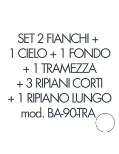 Set 2 fianchi+1 cielo+1 fondo+1 tramezza +3 piani corti+1 piano lungo per armadio Tecnical 2 BA-90-TRA bianco 805141163071
