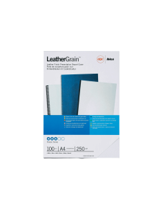 Copertine in cartoncino per rilegatura GBC - A4- goffrato similpelle - bianco - CE040070 (conf.100)