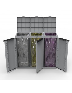 Contenitore EcoCab 3 per raccolta differenziata - 102x39x88,7 cm - 3 portasacco da 110 L ciascuno - Terry Terry Store Age - 2 2