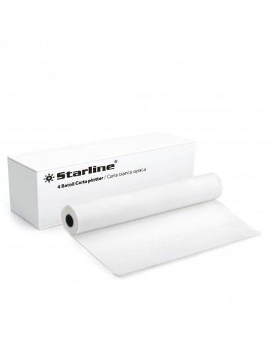 Conf. 4 Carta plotter - 610 mm x 50 mt - 80 gr - opaca - bianco - Starline - STL2533 STARLINE - 1