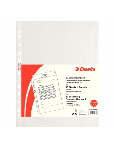 Buste a foratura universale Copy Safe Esselte - Office 23x33 cm goffrata - 395697200 (conf.100)