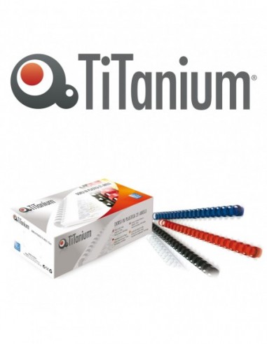 Conf. 100 Dorsi Plastici 21 Anelli 10Mm Rosso Titanium TiTanium - 1