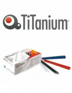 Conf. 100 Dorsi Plastici 21 Anelli 6Mm Nero Titanium TiTanium - 1