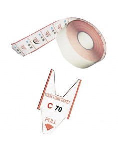 Rotolo da 2000 ticket per eliminacode 1 lettera / 2 cifre - Rosso - REL01R  - 1