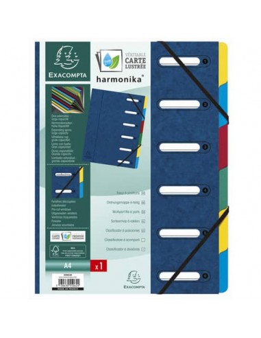 Classificatore Harmonika® 6 divisori - 24,5x32 cm blu 55062E