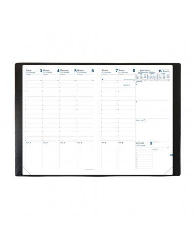 Agenda settimanale Quo Vadis Prenote 21x29,7 cm - rivest. granuloso Impala nero 024088Q Quo Vadis - 2
