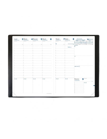 Agenda settimanale Quo Vadis Prenote 21x29,7 cm - rivest. granuloso Impala nero 024088Q Quo Vadis - 2