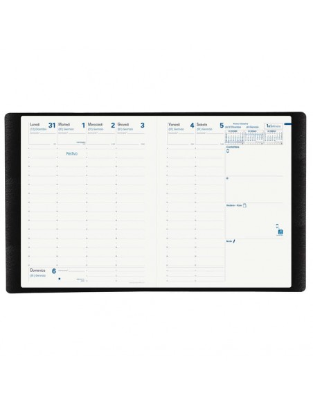 Agenda settimanale Quo Vadis Presidente Equology Riciclata 21x27 cm nero 016588Q Quo Vadis - 2