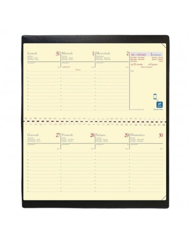 Agenda settimanale Quo Vadis Planital - Impala 8,8x17 cm nero 422088Q Quo Vadis - 2