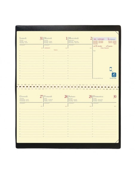 Agenda settimanale Quo Vadis Planital - Impala 8,8x17 cm nero 422088Q Quo Vadis - 2