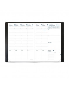 Agenda settimanale 2022 Quo Vadis Prenote 21x29,7 cm - rivest.  sintetico lucido Madera nero024230Q Quo Vadis - 1 2