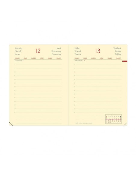 Agenda giornaliera 2022 Quo Vadis Daily Pocket Prestige - Habana 8,8x13 cm nero 617002Q