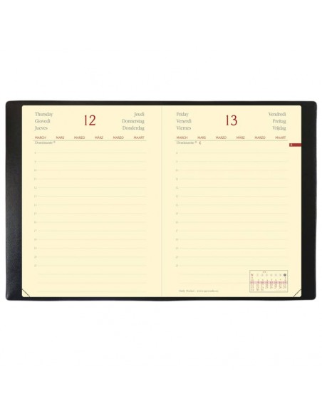 Agenda giornaliera 2022 Quo Vadis Daily Pocket Prestige - Habana 8,8x13 cm nero 617002Q