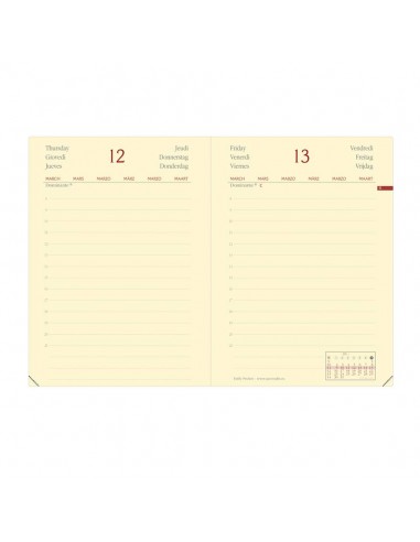 Agenda settimanale 2022 Quo Vadis Daily Pocket Prestige - Habana 8,8x13 cm rosso 617004Q