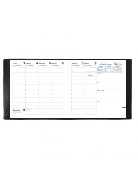 Agenda settimanale 2022 Quo Vadis Esecutivo Impala 16x16 cm nero - 01409822MQ