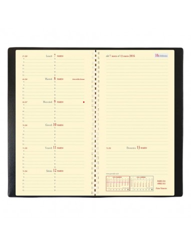 Agenda settimanale 2022 Quo Vadis Italnote Spirale Impala 8,8x17 cm nero 21906922MQ