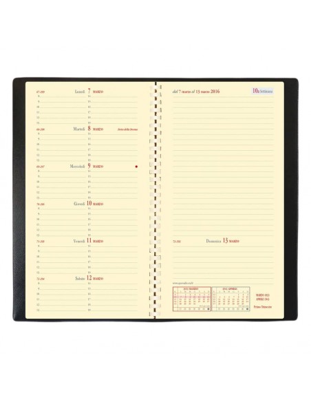 Agenda settimanale 2022 Quo Vadis Italnote Spirale Impala 8,8x17 cm nero 21906922MQ