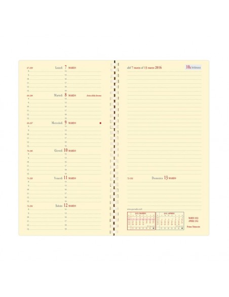 Agenda settimanale 2022 Quo Vadis Italnote Spirale Impala 8,8x17 cm nero 21906922MQ