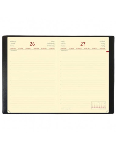 Agenda giornaliera 2022 Quo Vadis Daily 17 Prestige Habana 12x17 cm rosso 37600222MQ