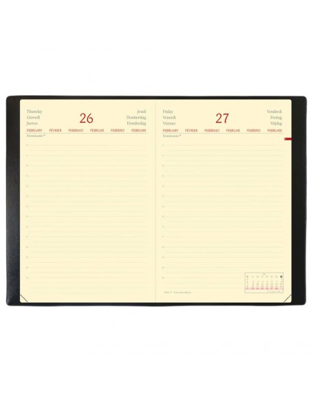 Agenda giornaliera 2022 Quo Vadis Daily 17 Prestige Habana 12x17 cm rosso 37600222MQ