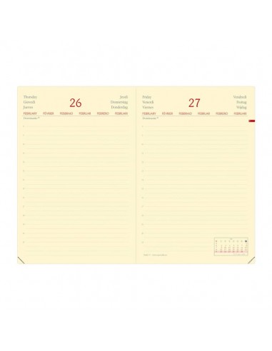 Agenda giornaliera 2022 Quo Vadis Daily 17 Prestige Habana 12x17 cm rosso 37600222MQ