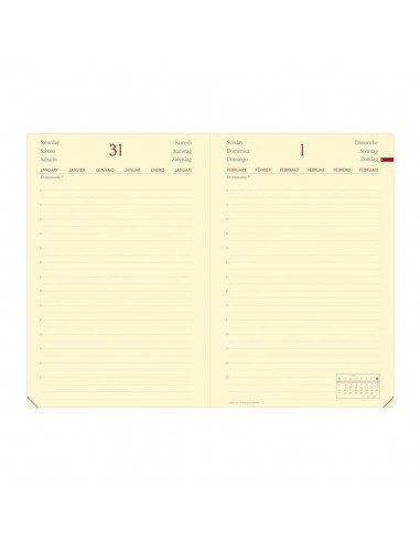 Agenda giornaliera 2022 Quo Vadis Daily 21 Prestige Habana 13x21 cm rosso - 37500422MQ