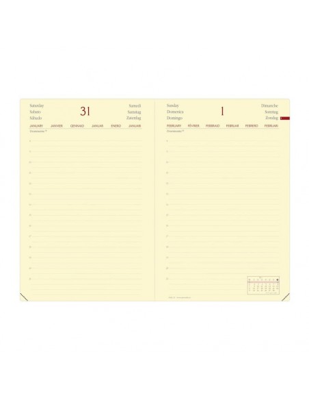 Agenda giornaliera 2022 Quo Vadis Daily 21 Prestige Habana 13x21 cm rosso - 37500422MQ