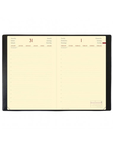 Agenda giornaliera 2022 Quo Vadis Daily 21 Prestige Habana 13x21 cm rosso - 37500422MQ