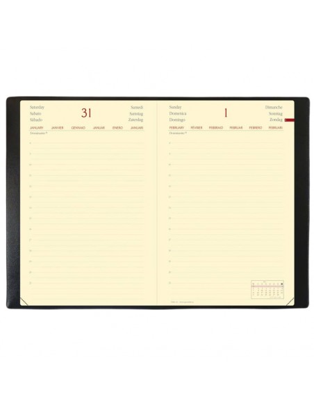 Agenda giornaliera 2022 Quo Vadis Daily 21 Prestige Habana 13x21 cm rosso - 37500422MQ