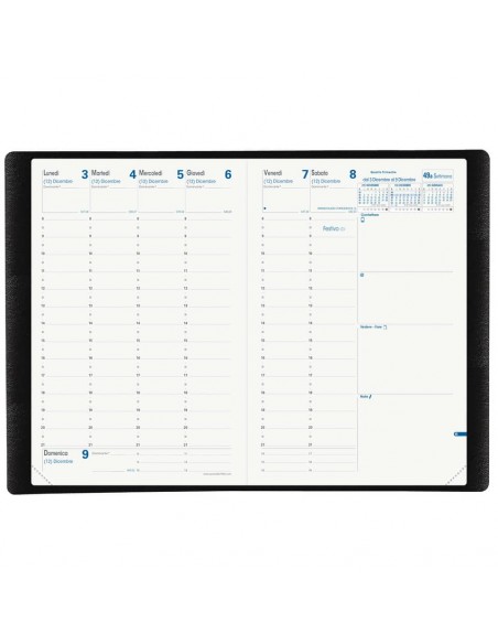 Agenda settimanale 2022 Quo Vadis Ministro Riciclata Equology 16x24 cm nero - 01501522MQ
