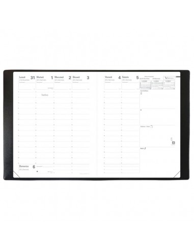Agenda settimanale 2022  Quo Vadis Presidente Toscana 21x27 cm  nero 01652622MQ