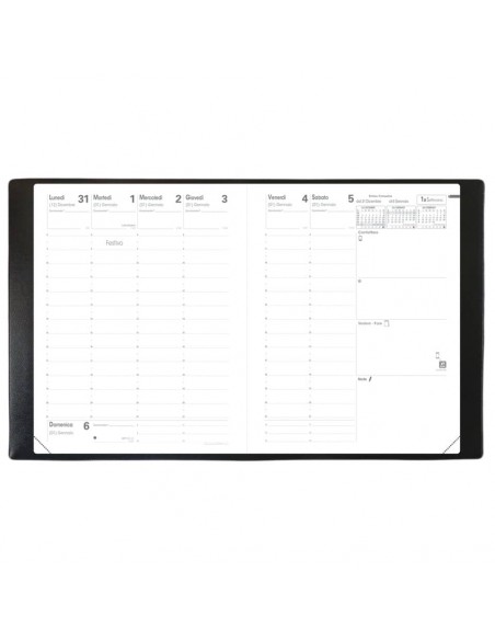 Agenda settimanale 2022  Quo Vadis Presidente Toscana 21x27 cm  nero 01652622MQ