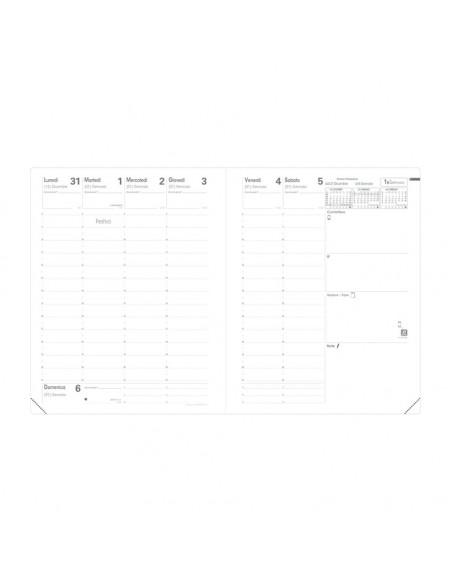 Agenda settimanale 2022  Quo Vadis Presidente Toscana 21x27 cm  nero 01652622MQ