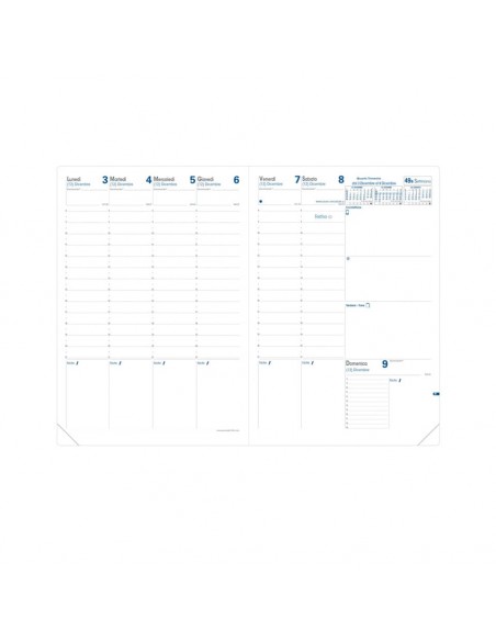 Agenda settimanale 2022 Quo Vadis Prenote Club  21x29,7 cm rosso - 02433122MQ