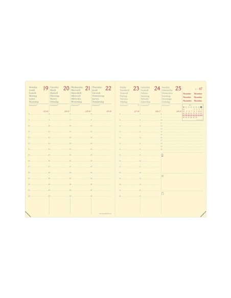 Agenda settimanale 2022 Quo Vadis Affari Prestige Silk 10x15 cm rosso corallo - 28595722MQ