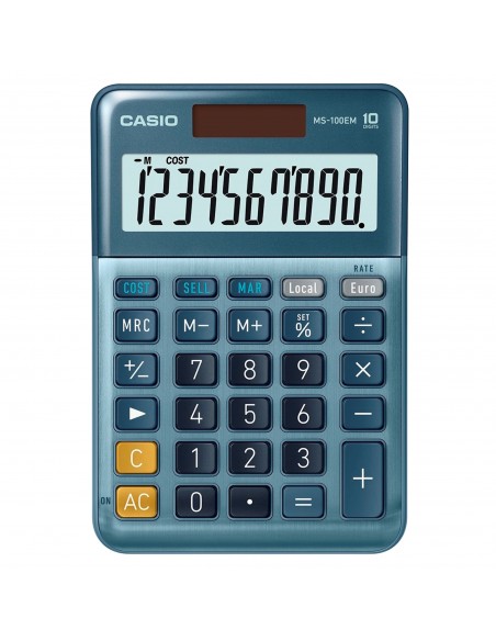 Calcolatrice da tavolo MS-100EM - 10 cifre - blu - Casio Casio - 2