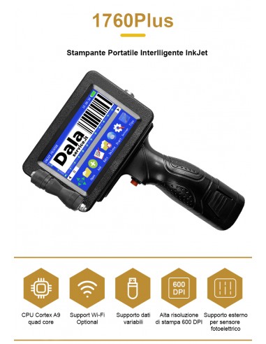 Marcatore portatile a getto di inchiostro - 600 dpi - stampa da 25,4 mm - MI-1760Plus  - 8