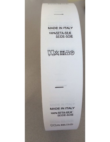 Nastro in poliestere composizioni tessili mm 35 x 100 mt  Bianco - lavaggi domestici - anima 40 My Label - 4