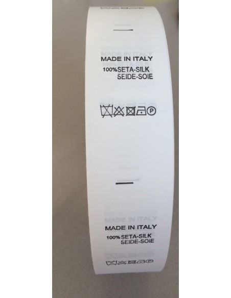 Nastro in poliestere composizioni tessili mm 35 x 100 mt  Bianco - lavaggi domestici - anima 40 My Label - 4