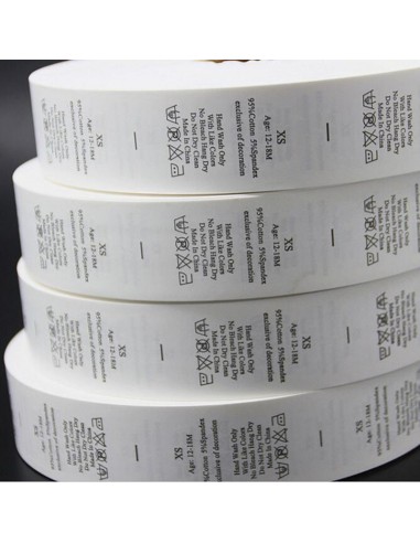 Nastro in poliestere composizioni tessili mm 35 x 100 mt  Bianco - lavaggi domestici - anima 40 My Label - 5