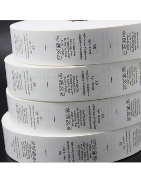 Nastro in poliestere composizioni tessili mm 35 x 100 mt  Bianco - lavaggi domestici - anima 40 My Label - 5